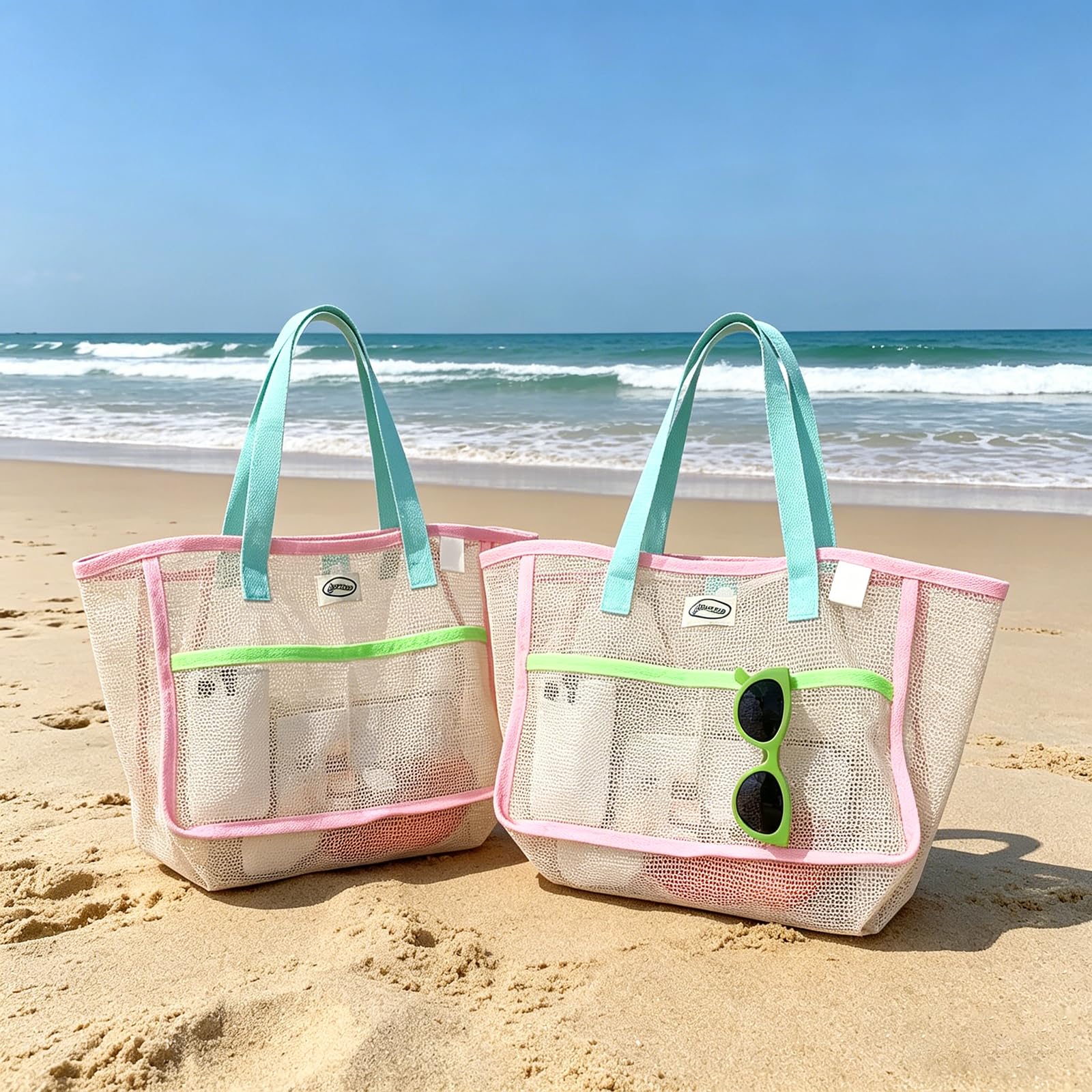 Women Bags Casual - حقائب شاطئ نسائية ملونة قابلة للطي،