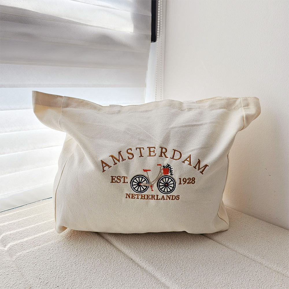 Women Bags Netherlands - حقيبة حمل قماش مطرزة للسيدات ،
