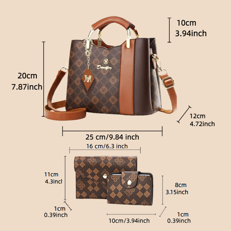 طقم حقائب يد نسائية من 3 قطع ب - مراجعة Women Bags Designer وسعره