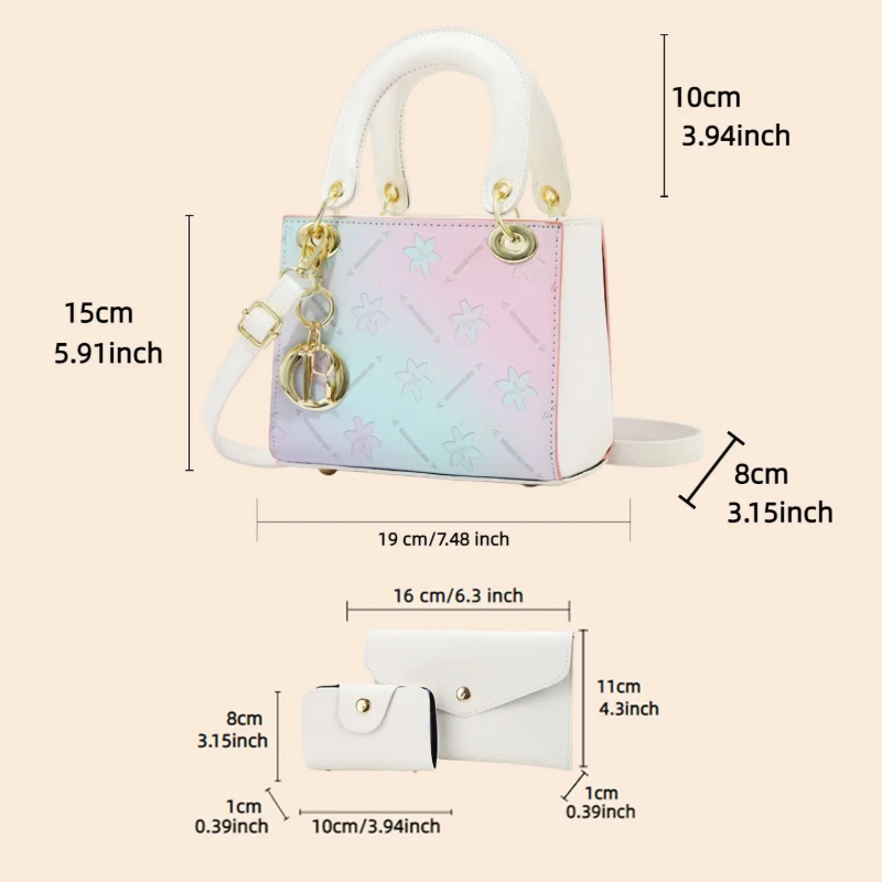 مجموعة حقائب كتف مطبوعة بتدرج  - مراجعة Women Bags Purses وسعره