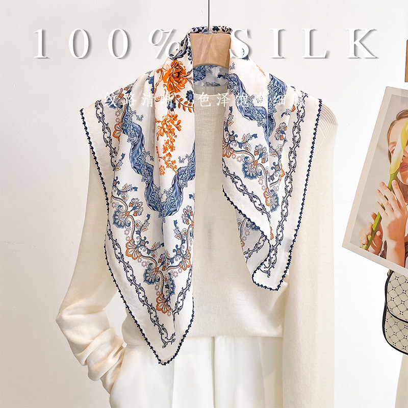 وشاح مربع فاخر 100% من حرير ال - مراجعة Women Bags Online وسعره