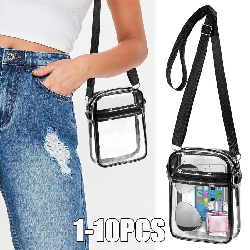 1-10 قطع حقيبة كروس بودي شفافة - مراجعة Women Bags Purses وسعره