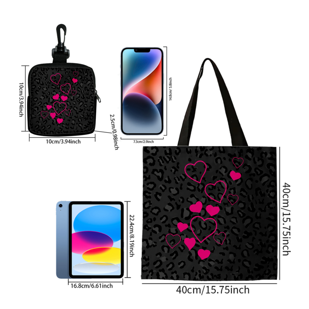 حقيبة يد سوداء بنقشة الفهد وقل - مراجعة Women Bags Purses وسعره